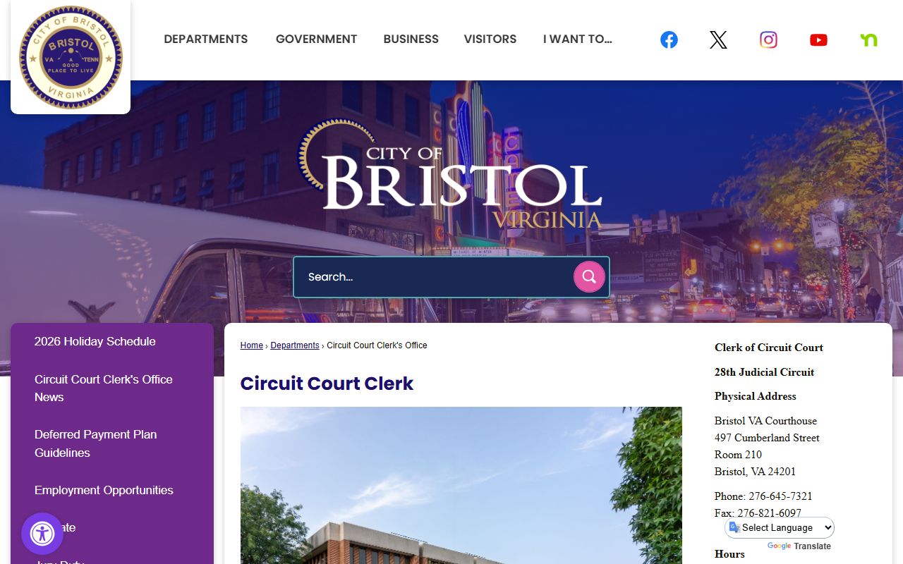 Bristol Virginia Circuit Court genealogy records