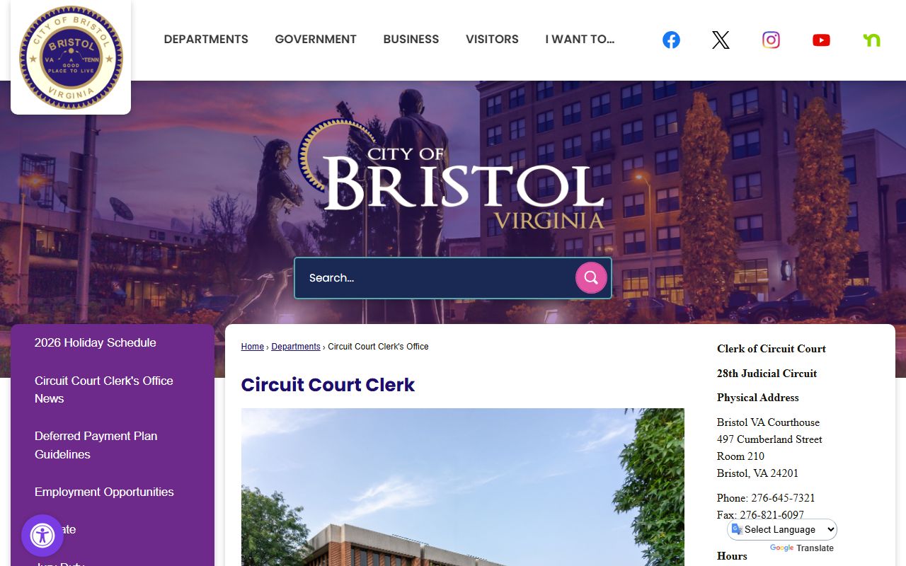 Bristol Virginia genealogy court records search