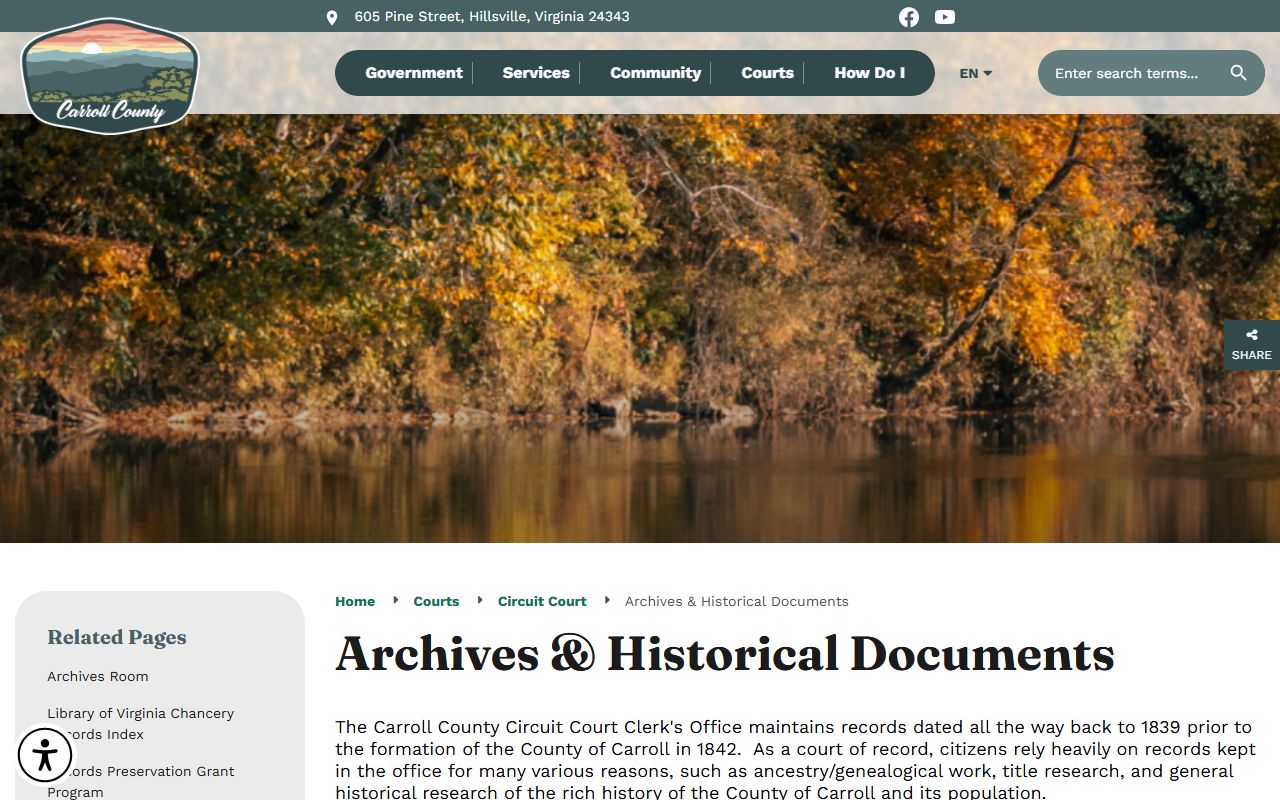 Carroll County Virginia genealogy records circuit court archives