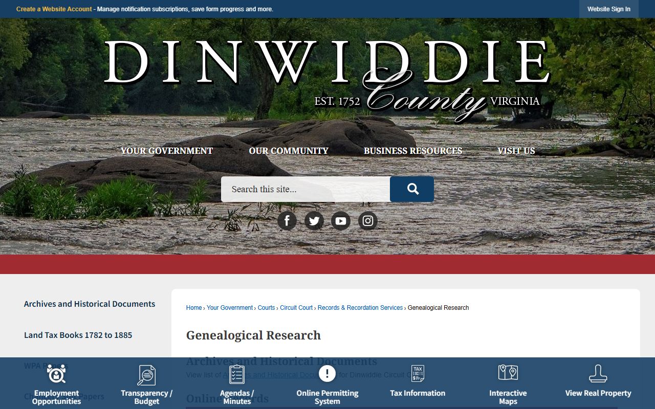dinwiddie county genealogy records