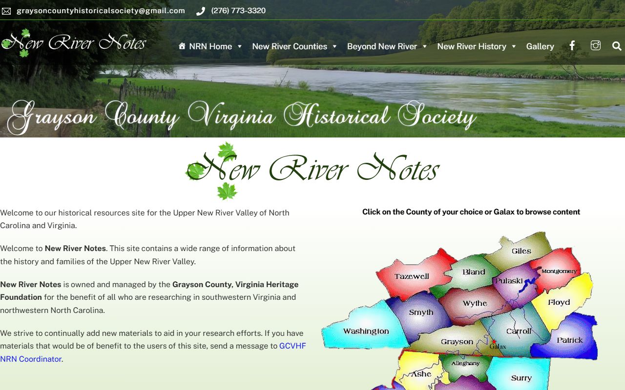 New River Notes Giles County genealogy historical resources