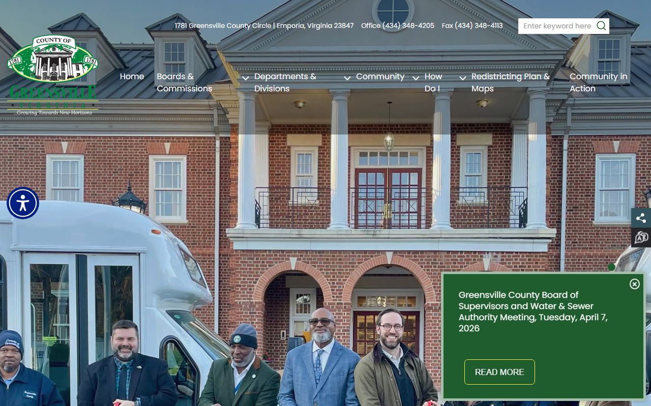 Greensville County government website genealogy resources