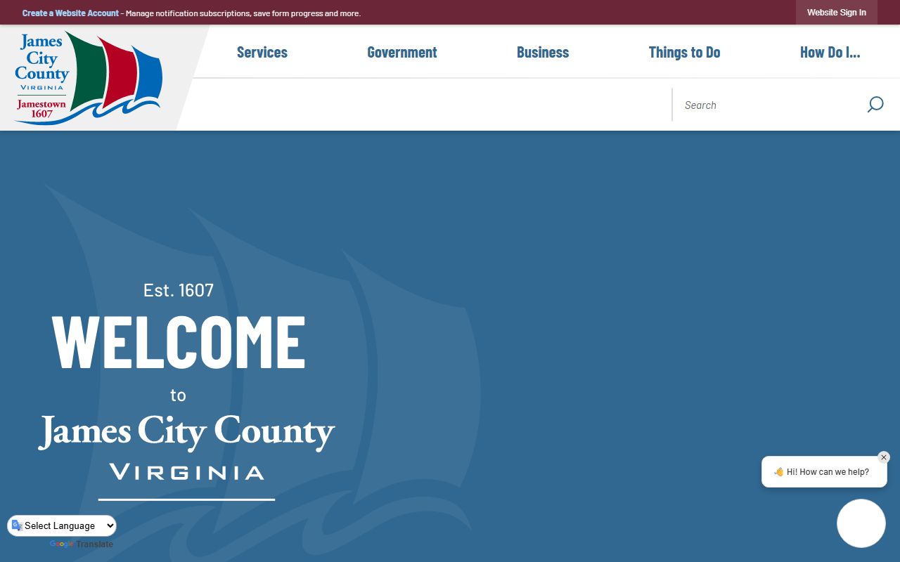 James City County Virginia genealogy records government portal