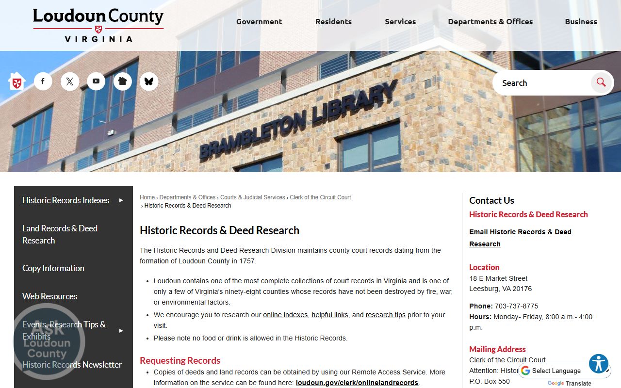 Loudoun County Virginia genealogy records - historic records portal