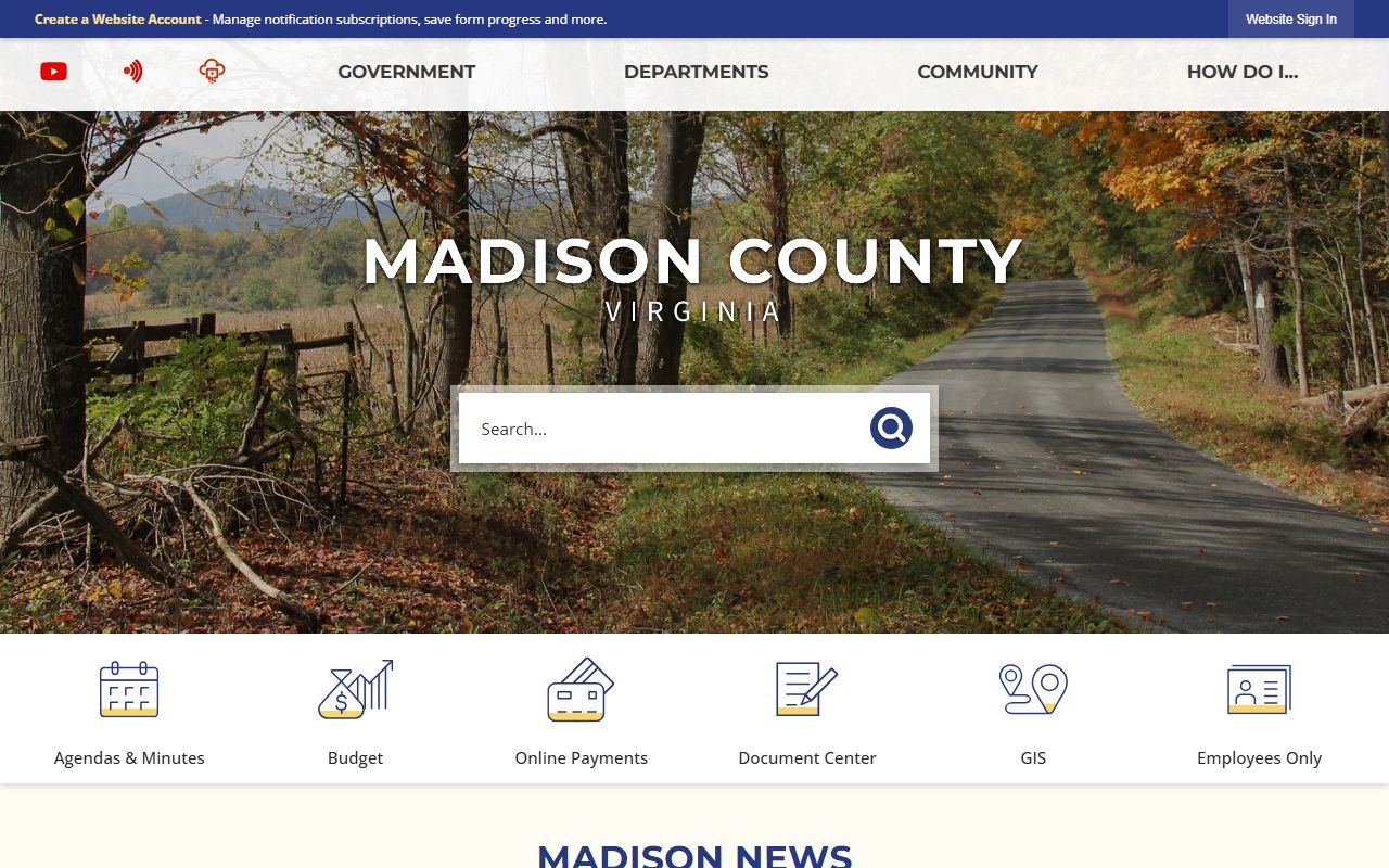 Madison County Virginia genealogy records government website