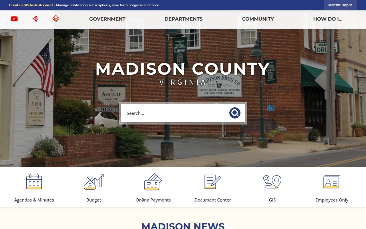 Madison County Virginia genealogy and family history archive