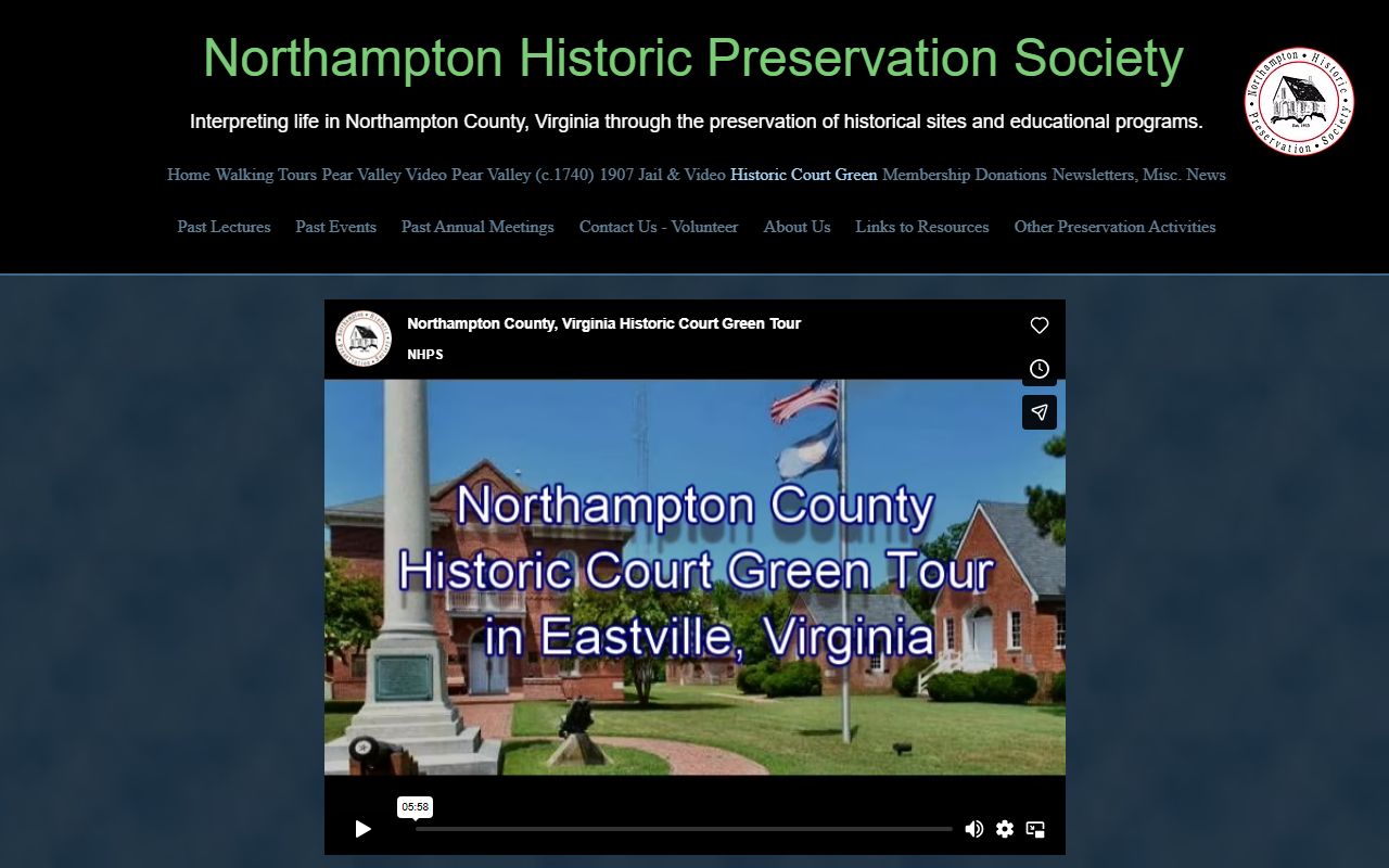Northampton County Virginia Historic Court Green genealogy research site