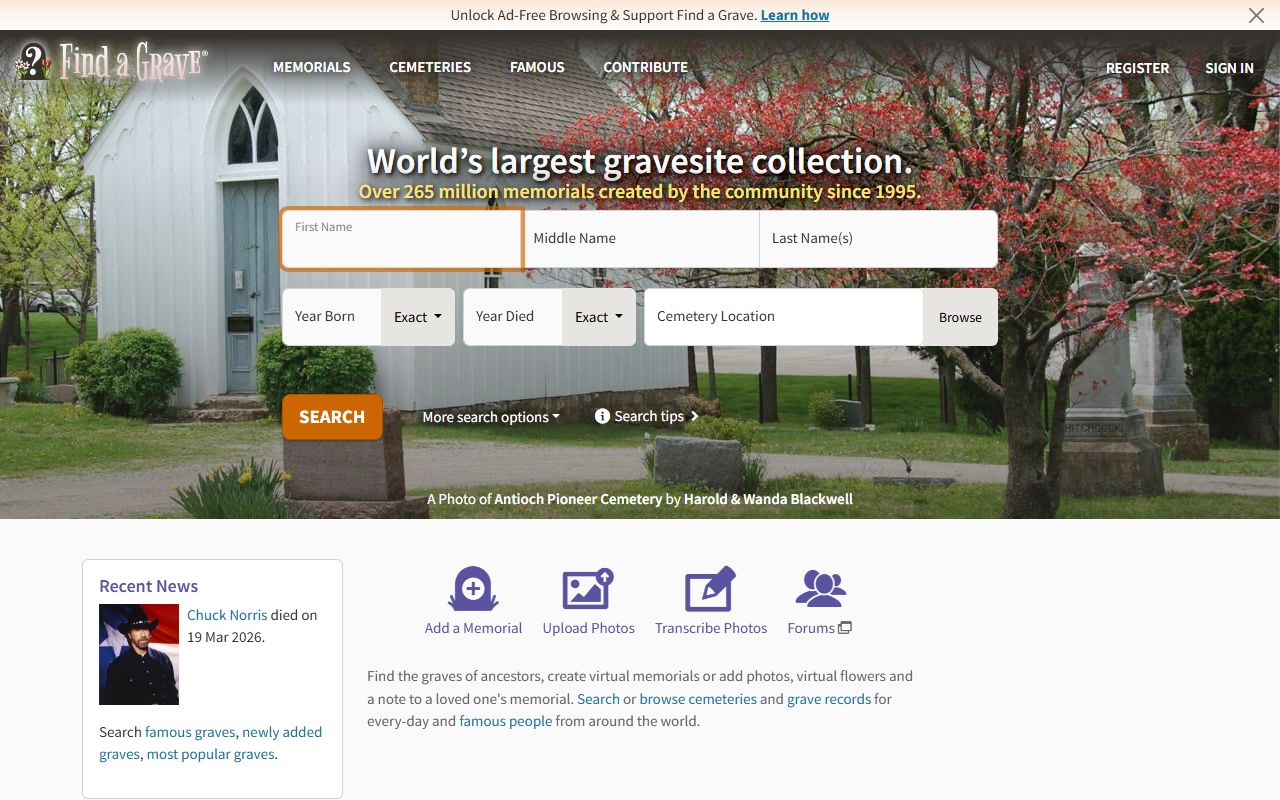 Find a Grave Virginia cemetery records for genealogy